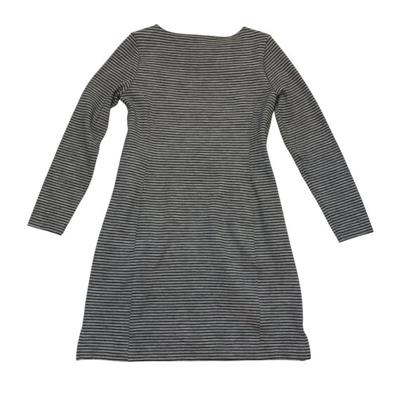 Duluth Trading Women's Gray/Black Striped Long Sleeve Knit Dress Sz L Equestrian - Picture 4 of 7